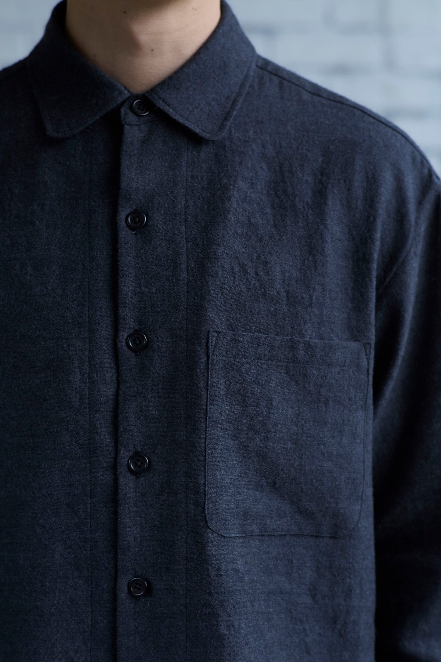 Tent Shirt in Charcoal Wool / Linen