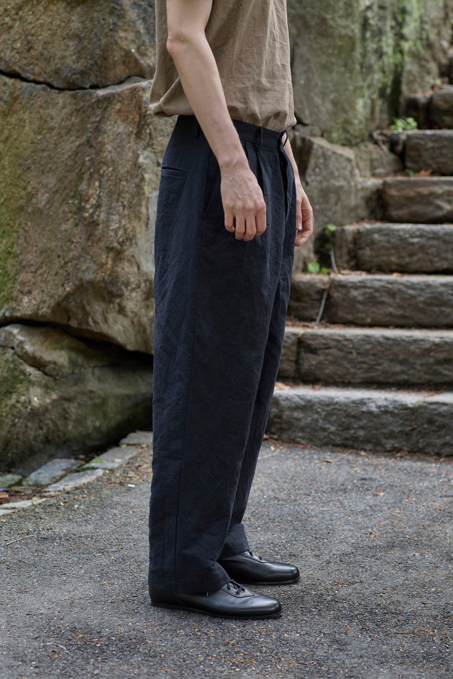 Dress Pants in Linen/Cotton Buff Cloth