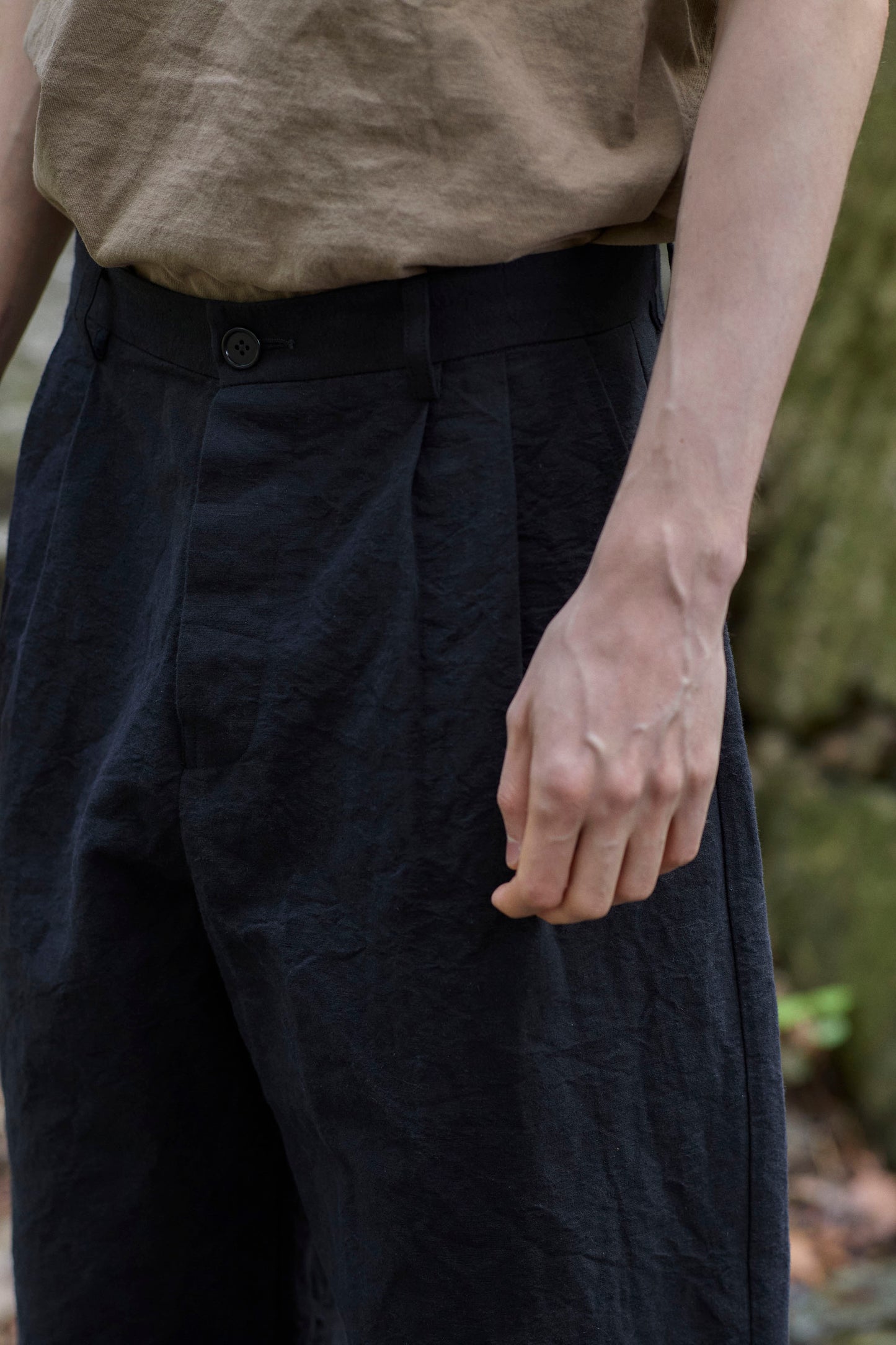 Dress Pants in Linen/Cotton Buff Cloth