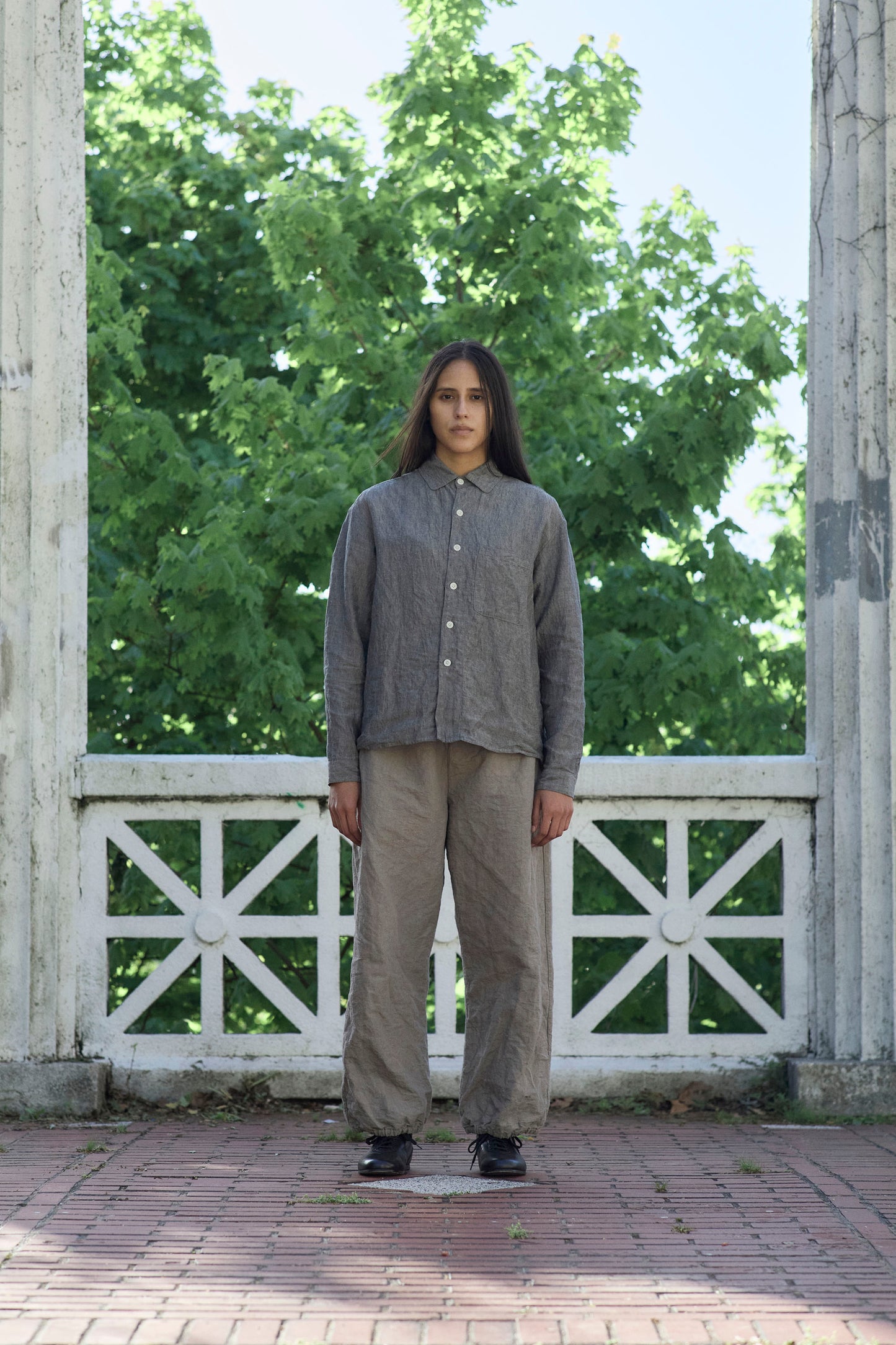 Tent Shirt in Speckled Linen