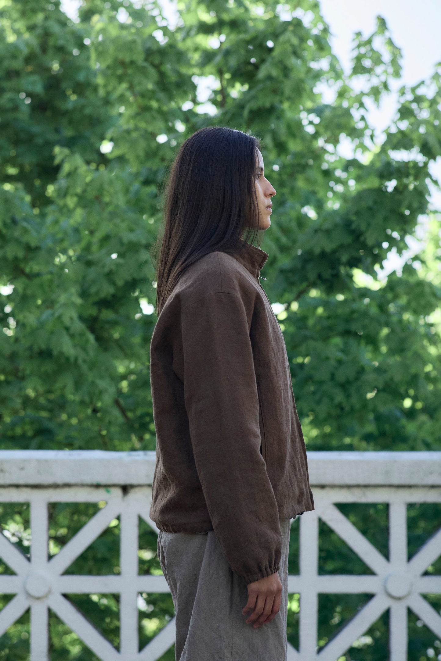 Slip Jacket in Slub Linen