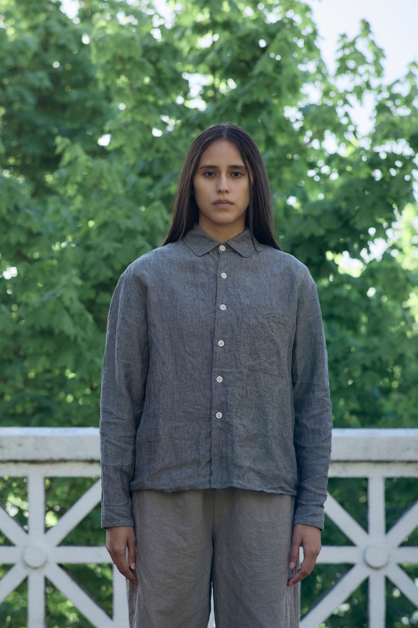 Tent Shirt in Speckled Linen