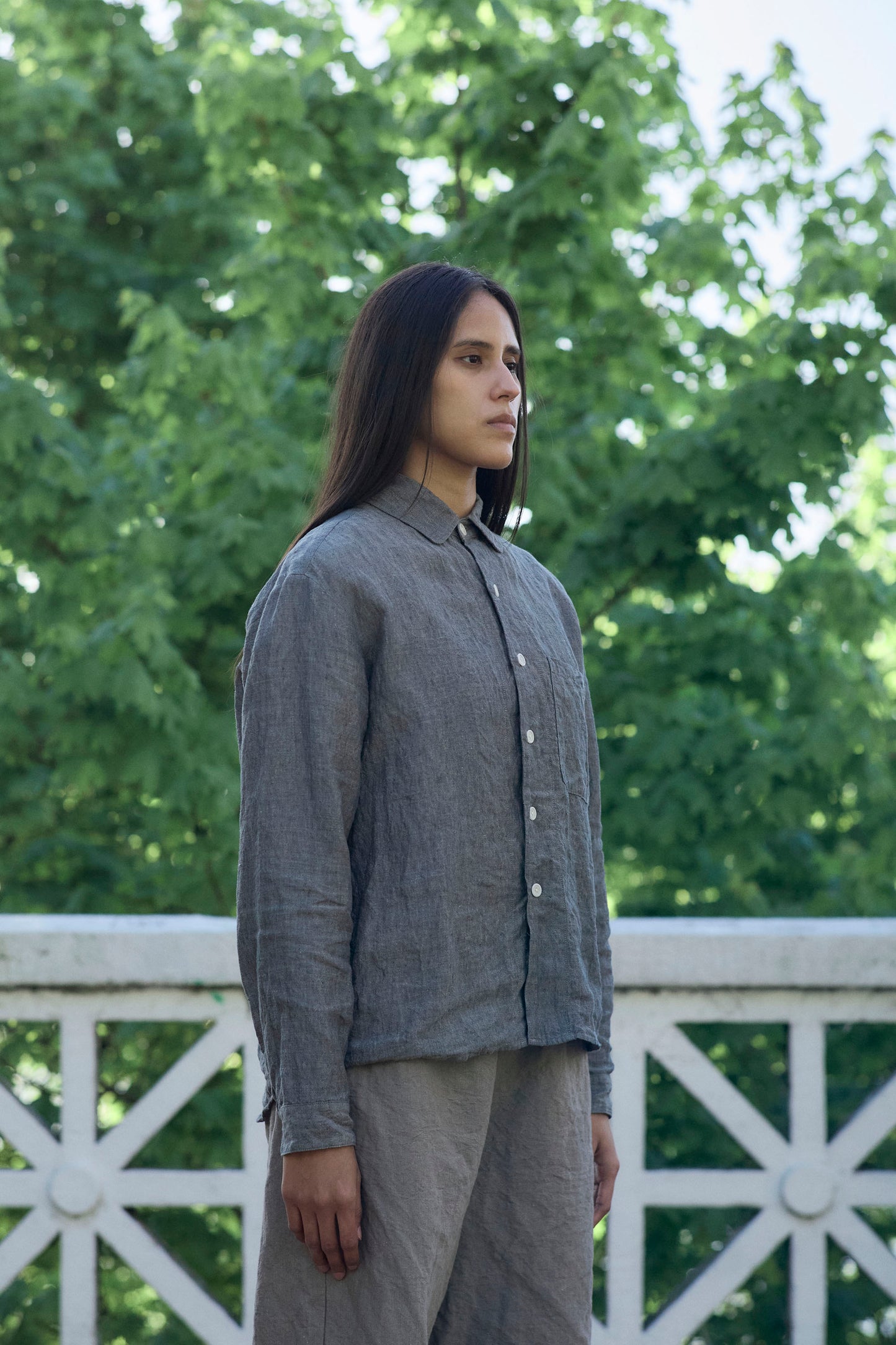 Tent Shirt in Speckled Linen